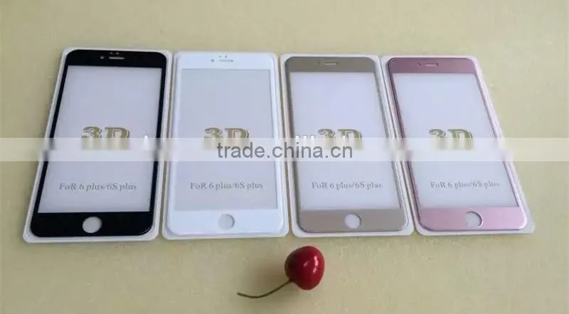 Perfet size!!100% full cover tempered glass screen protector with samll frame for iphone 6 /6 plus