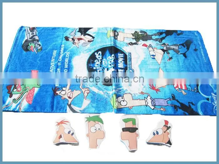 Cotton Beach Towel Anime Girls Cartoon logo Velour Reactive Print