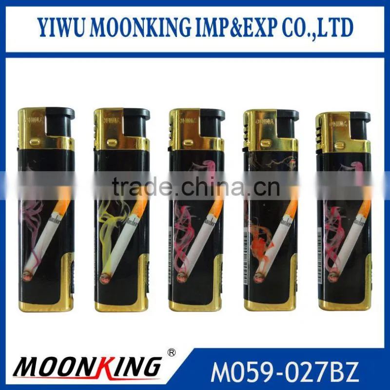 wholesale rechargeable electrionic windproof cigarette lighter with led and wrap paper
