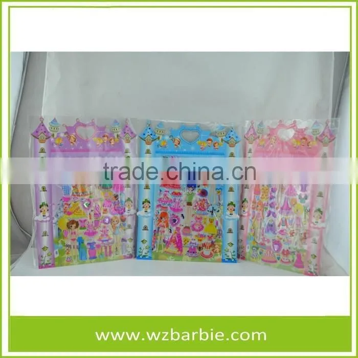 Eco-friendly Removed And Repeatedly 3D Change Clothes Puffy Sticker