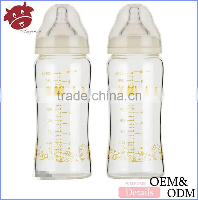 personalized baby milk bottle baby food wholesale glass mini bottle baby feeding bottle 180ml