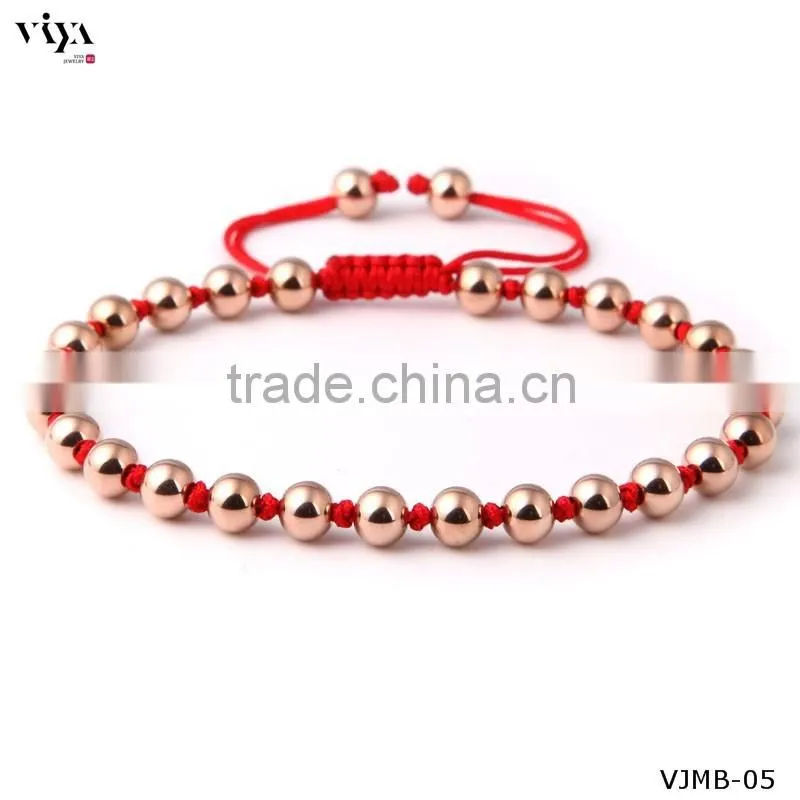 china knotted beads jewellery custom engraved logo metal beads Eco-Friendly non allergic bracelet
