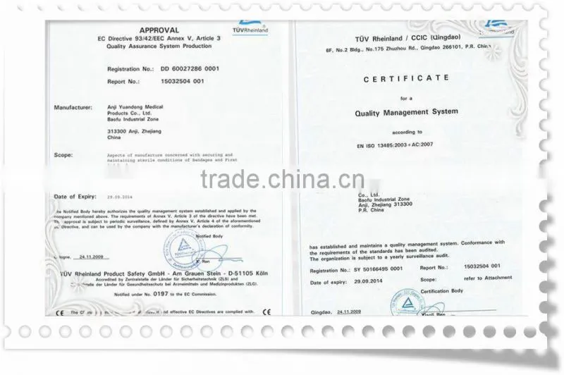 YD50676 Emergency Blue ice bandage supplier ,CE,FDA,ISO