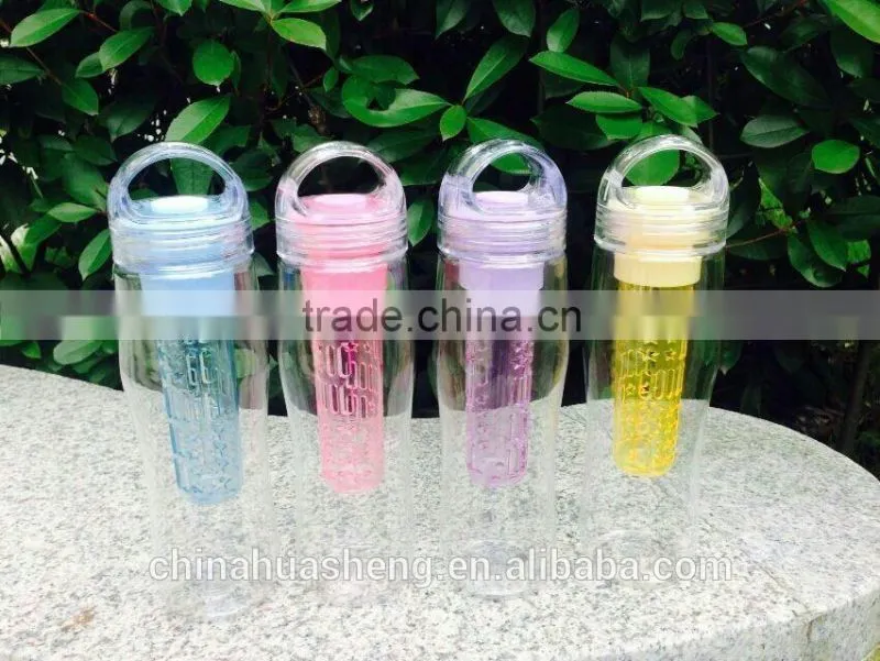 740ml PC Clear water bottle with fruit infuser