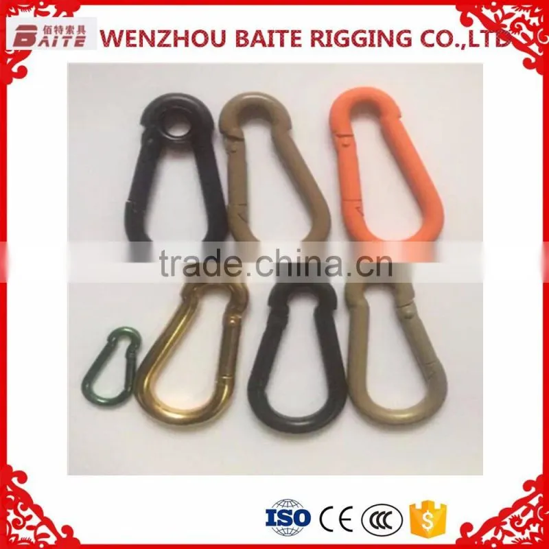 China supplier black brown carabiner carbon steel