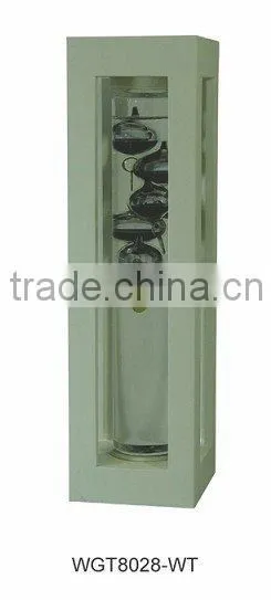 Galileo Thermometer with Wooden Frame Black