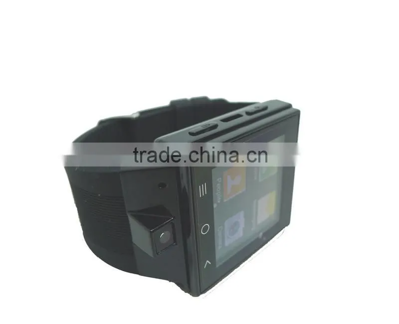 MTK6572 dual core android 4.4 3G WiFi sim card smart watch phone with GPS FM radio MP3 MP4