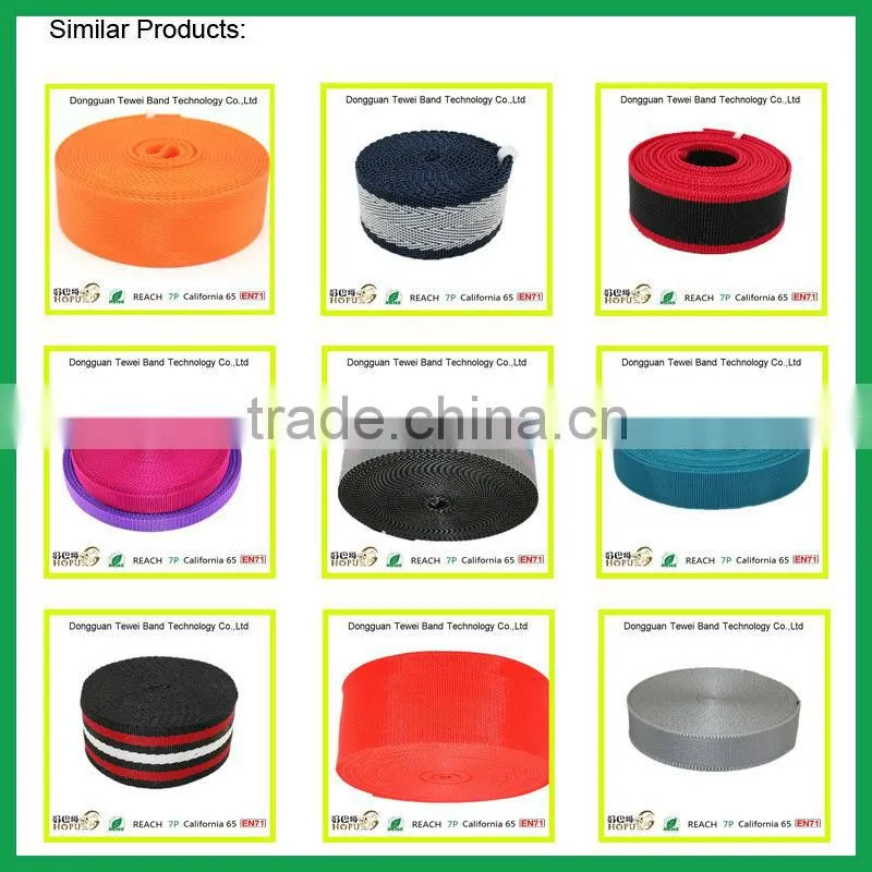 Customized polyester washed web belt striped webbing