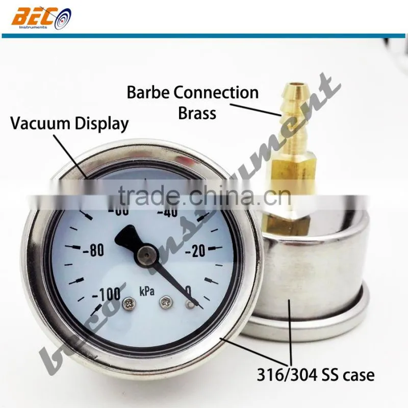 stainless steel back connection negative pressure gauge manufacturer
