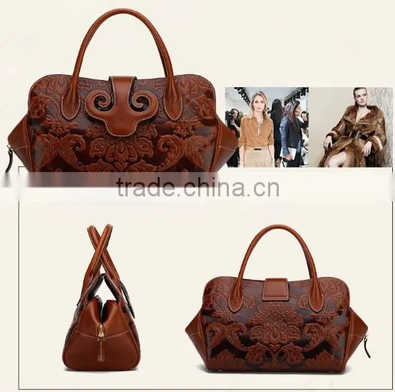 Most Popular Design Vintage Leather Tote Bag Wholesale Handbag China