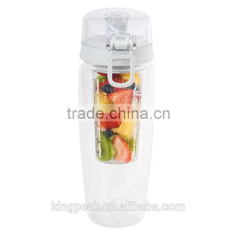 2015 Best Seling Plastic Tea Infuser Water Bottle Leak Proof Sport Flip-top Tritan fruit infuser water bottle/Shaker bottle