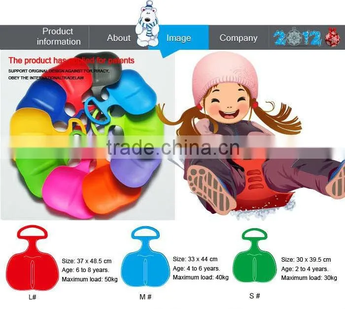 2014 Christmas promotion gift kids outdoor plastic sled