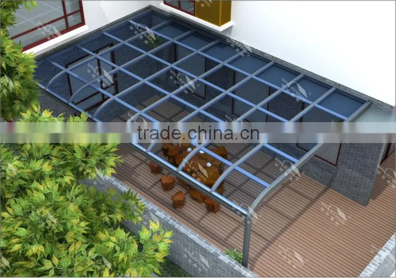 Garden of villa Alumium arch rain canopy for sale