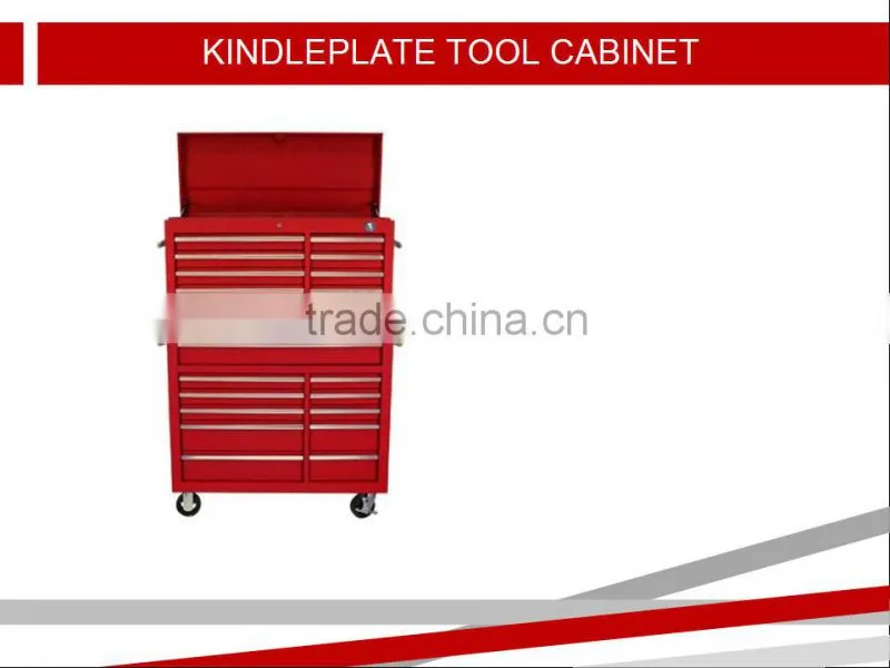 Rolling Aluminium Profile Handle tool box and top chest with 16 drawers