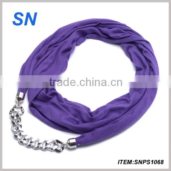 Fashion Pendant Jewelry Scarf With Alloy Pendant/Pendant Scarf