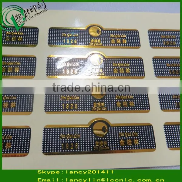 High grade golden labels for wine bottles label top sales roll adhesive sticker wine label