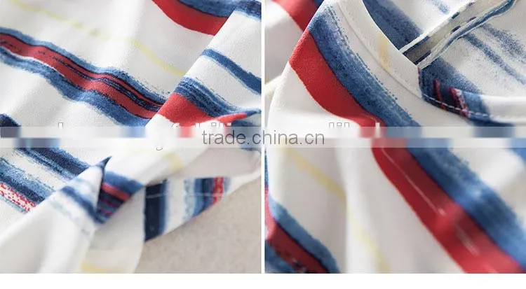 latest design striped chiffon women for fancy design t-shirt