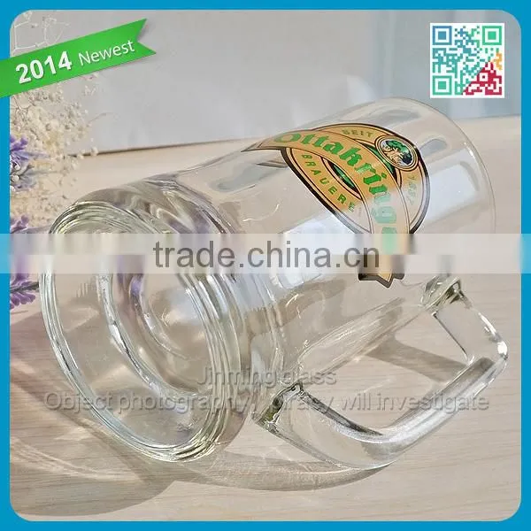 Ottakringer Clear Heavy Beer Drinking Glass Stylish Crystal Glass Tumbler Beer Mug With Handle