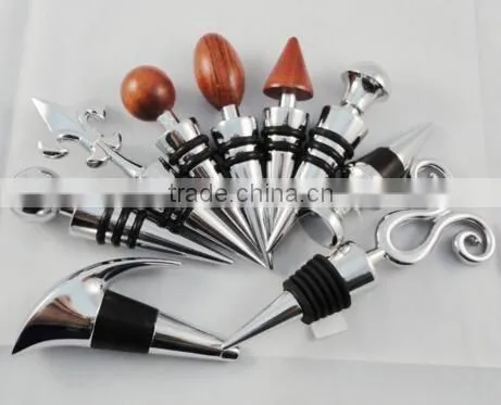 Deer head metal cork wine bottle stopper wholesale / with cork stopper