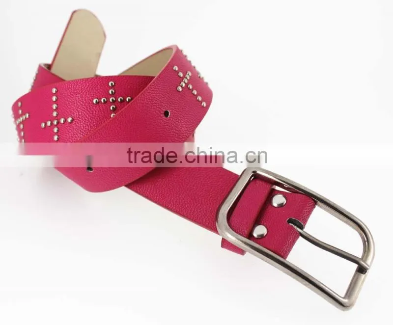 Women's Fashion studded belts for jeans with pu leather square accessories