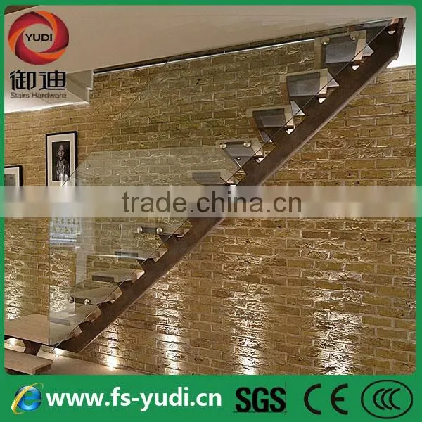 Canada indoor straight steel wood prefabricated stairs