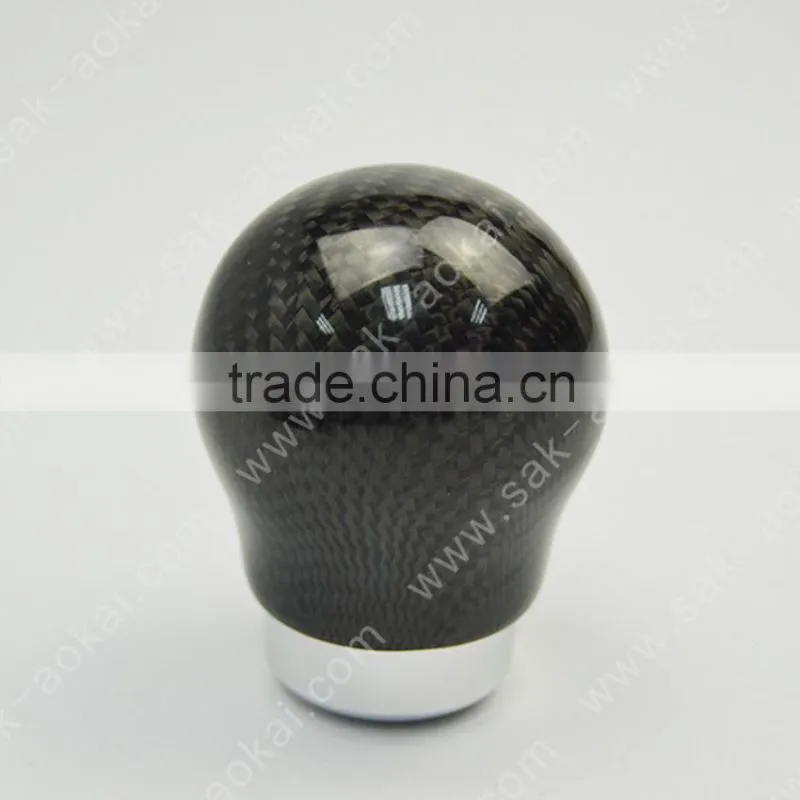 Racing Real Black 3K Carbon Fiber Aluminum Ball Gear Shift Knob Head