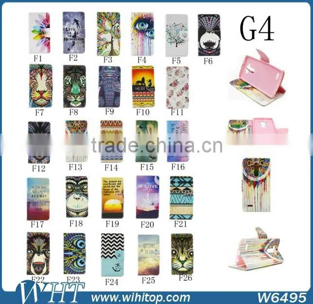 Alibaba Wholesale Leather Cell Phone Case for LG G4, Colorful for LG G4 TPU Printing Case