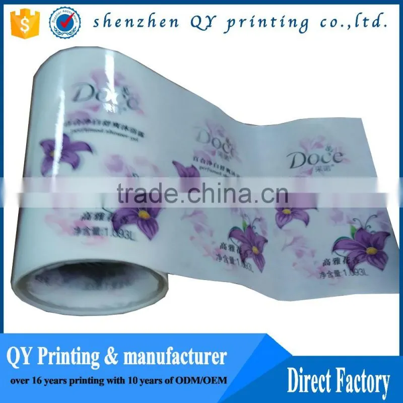 High quality permanent plastic printing glossy customized waterproof sticker