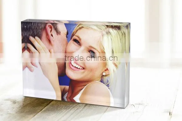 Custom Unique Double Heart Love Acrylic Photo Frame