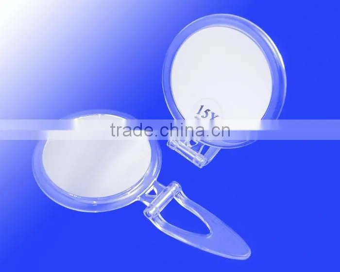 Clear acrylic folding makeup mirror, magnifying traveling cosmetic mirror, 20x portable vanity mirror