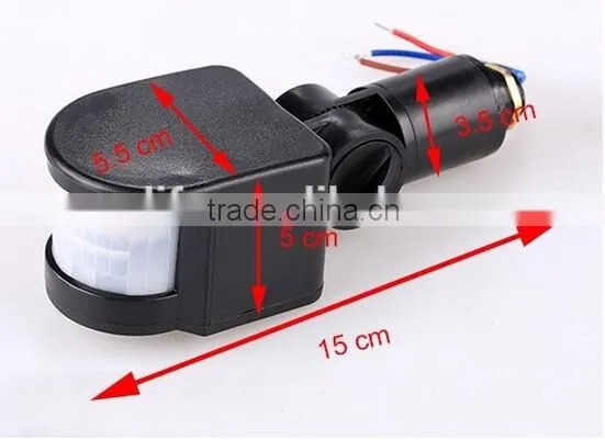 180 degree time delay electric light PIR motion sensor switch