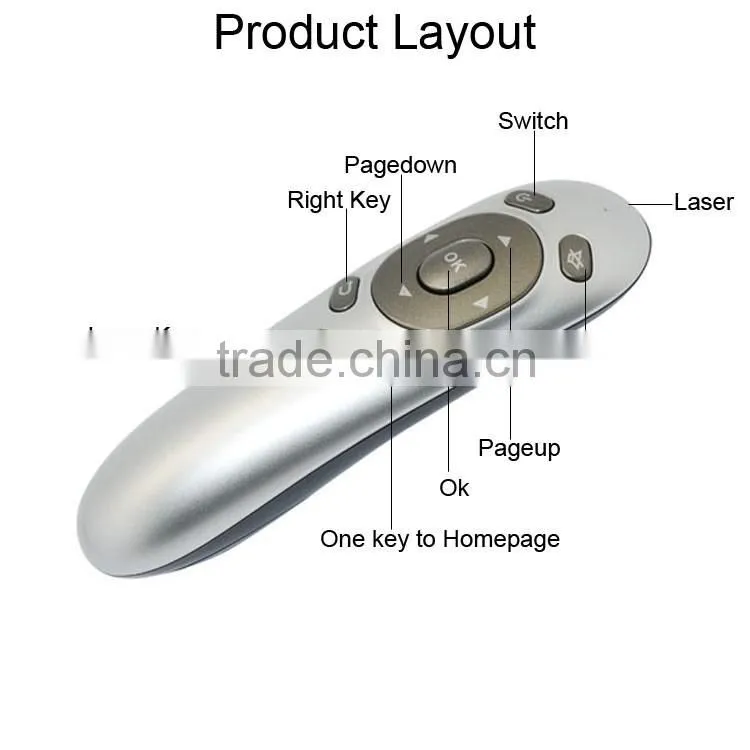 2.4 G fancy laser wireless presenter with air mouse remote control for business gift