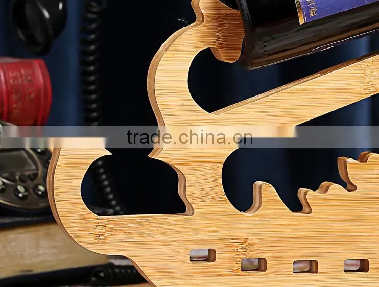 Eco friendly boat shape bamboo wine rack, wine holder