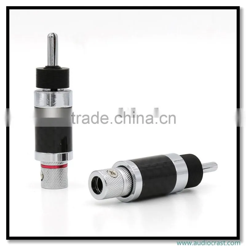 OEM/ODM Rhodium Carbon Fiber Banana Plug Speaker Cable Copper Connector HiFi