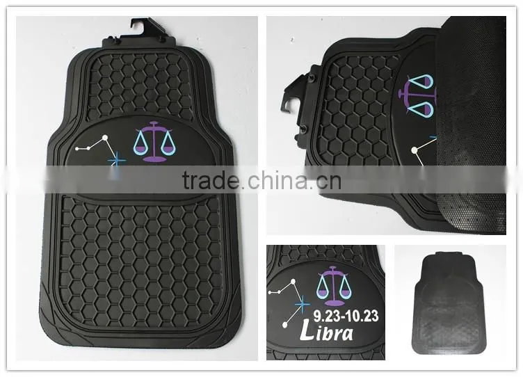 Universal Black All Weather Trimmable Rubber Floor Mats Set