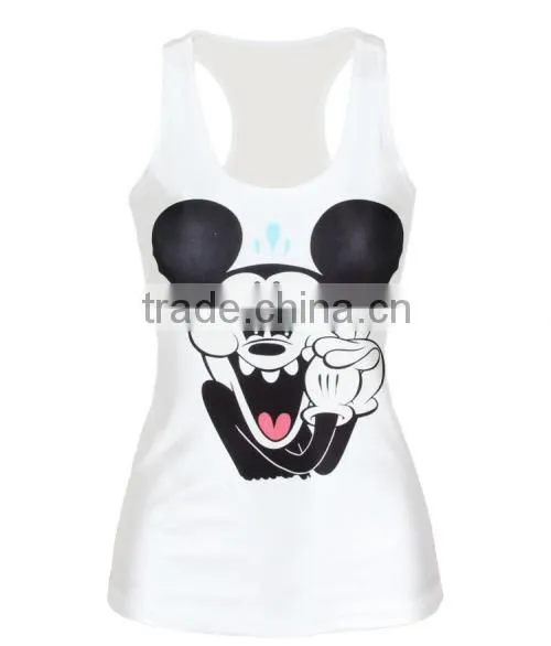 Hot girls sexy 3D printed tank tops/singlets wholesale in China