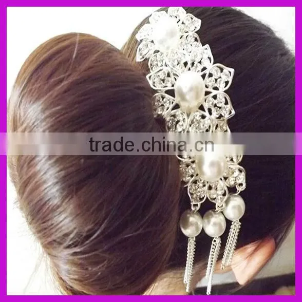 Luxurious rhinestone butterfly bridal hair comb for bride manufacturers China supplier BY 1871