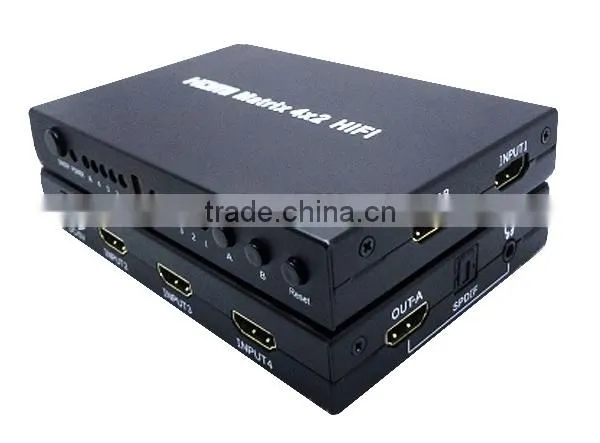 HDMI matrix switcher for 2 displays HDTV led tv lcd tv