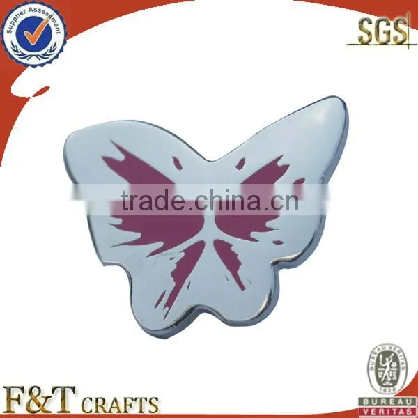 die struck made metal badges with butterfly clutch