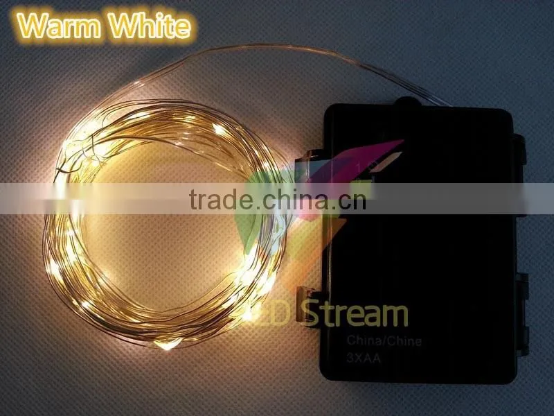 6M 60 led 3AA Outdoor Battery Powered Timer LED Copper Wire String Fairy Light lamp