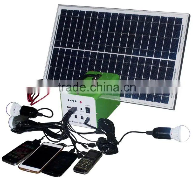 Factory price solar DC home and outside lighting system/portable 10 watt 12v solar light dc camping generator