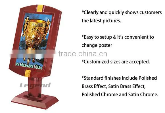 Hotel Luxury Menu Sign Post with Wooden Sign Stand