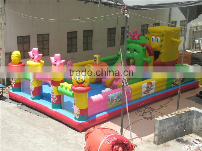 inflatable spongebob theme amusement park game for kids