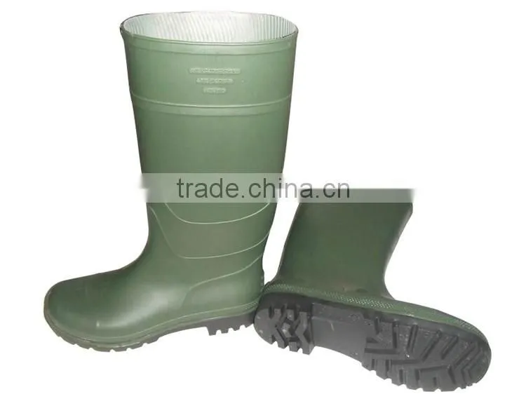 green pvc rain boots without steel toe,wellington boots