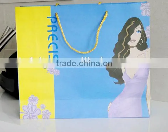 Fancy paper gift bag with handle for shopping made in china