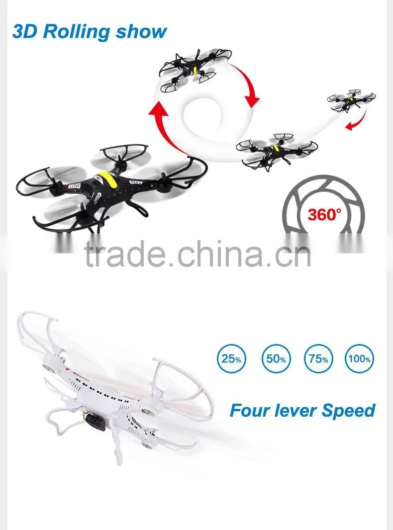 Headless mode drone with camera and LED lights