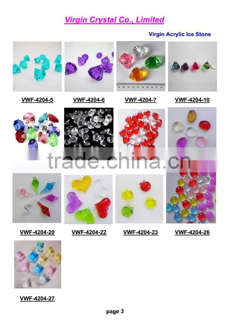 Blue acrylic diamond scatter for home decoration