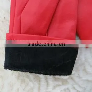 Women wholesale high-grade fashion red leather hand gloves