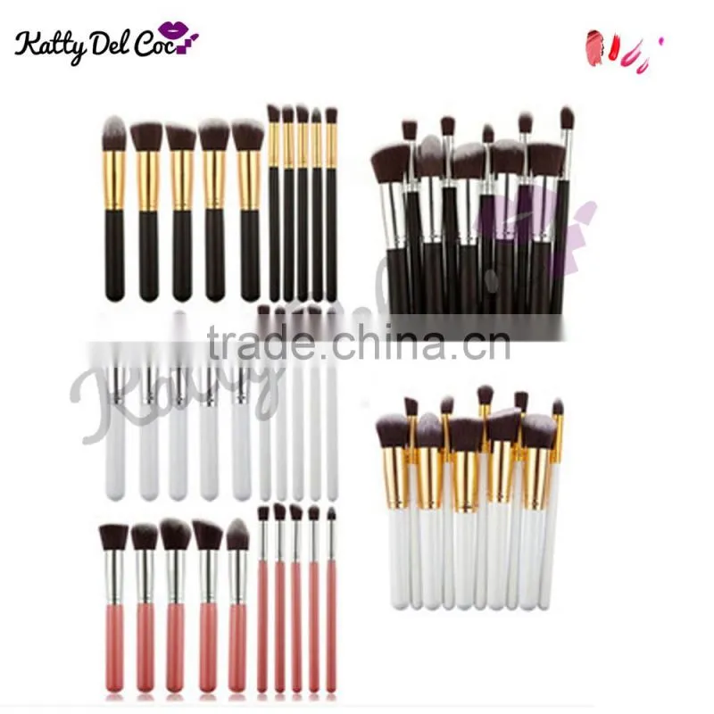 Cosmetics brush wholesale 10pcs gold alumium luxury best quality professional makeup brush set