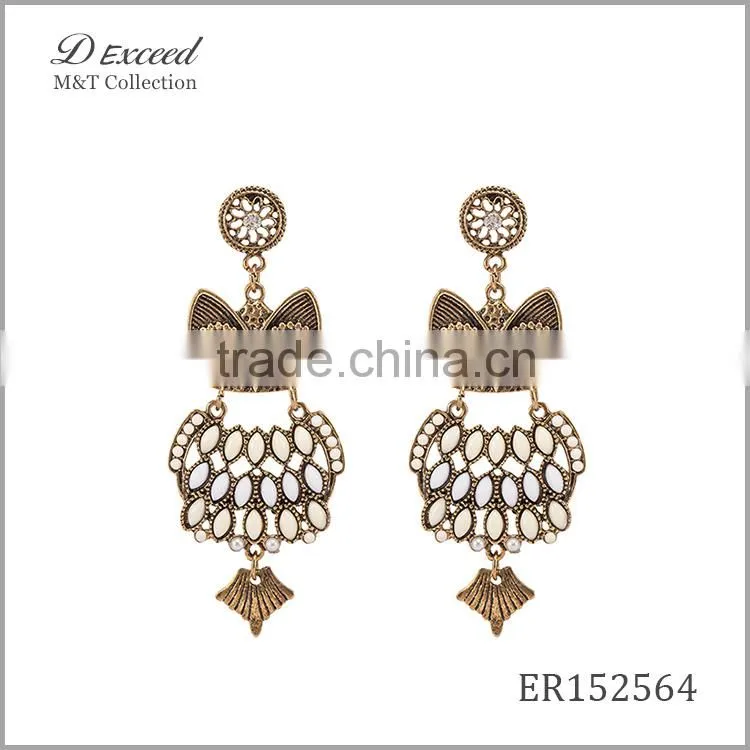 Wholesale Jewelry New Designs Ladies/Women's Vintage Ethnic Bohemian Earrings Owl Gold/Silver Plating Drop Earrings